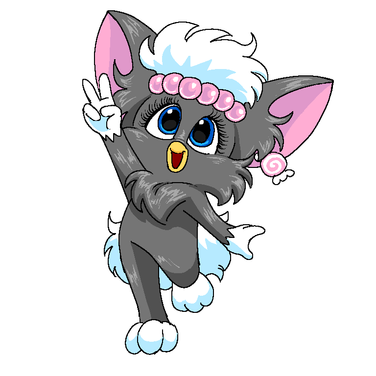 drawing of my furby named snow pea